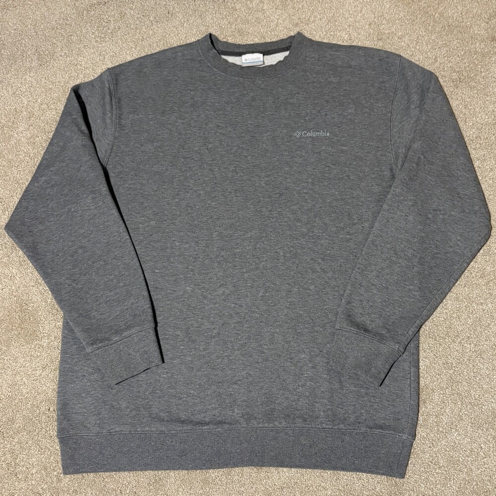 Columbia Mens XL Crewneck Sweatshirt Pullover Hart Mountain II Long Sleeve Gray